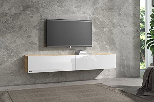 Wuun® TV Lowboard I 100cm-280cmI TV Board hängend Hängeschrank Wohnwand/Somero/Eiche von Wuun
