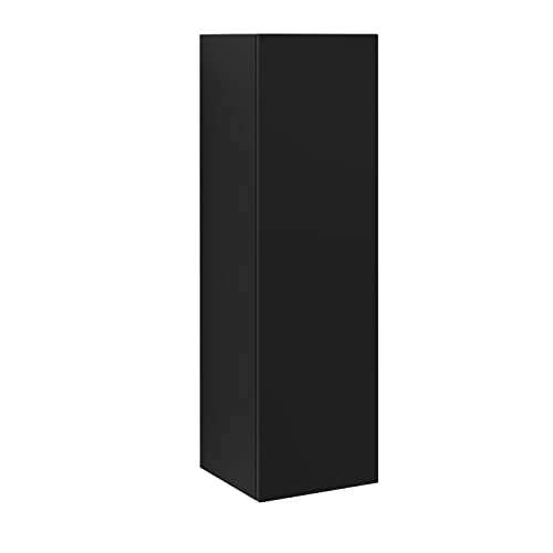 Wuun® Hochschrank 100cm Hängeschrank Badezimmerschrank Wohnwand (Schwarz-Matt) von Wuun