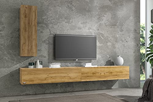 Wuun® Somero Lowboard Tv-Board Wohnwand (Eiche/Eiche, 240cm (2x120cm)) von Wuun