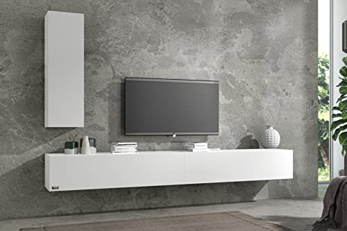 Wuun® Somero Lowboard Tv-Board Wohnwand (Weiß-Matt/Weiß-Matt, 240cm (2x120cm)) von Wuun