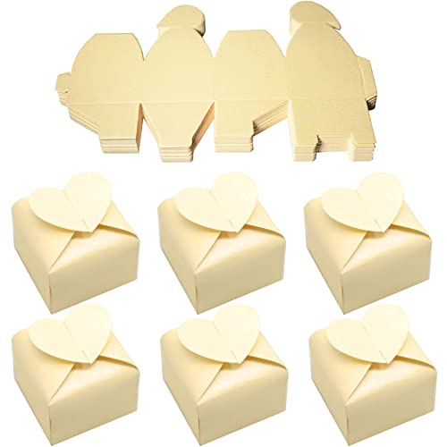 Hochzeit Geschenkschachtel, 50 Stück Hochzeit Süßigkeiten Schachtel, Hochzeit Süßigkeiten Box Süßigkeiten Schachtel Hochzeitskasten Bonbons Schachtel für Hochzeit, Braut und Bräutigam Geschenkbox von Wuuooei