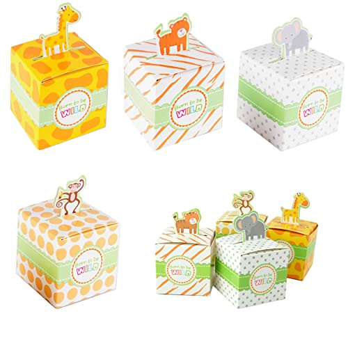 Mini Geschenkboxen Babyparty 40 Stücke Neugeborene Baby Taufe Box, Geschenkboxen Tiere, Gastgeschenk Süßigkeiten Schachtel, Süßigkeit Kästen Gastgeschenk Box Für Babypartys, Geburtstagsfeiern von Wuuooei