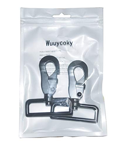 Wuuycoky Karabinerhaken mit Drehgelenk, Innendurchmesser 5 cm, Klemmverschluss, Schwarz, Schwarz , 2 Pcs von Wuuycoky