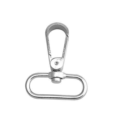 wuuycoky Silber Oval Ring flach Schnalle Karabiner Verschlüsse Karabinerhaken Haken, Zinklegierung, LEN:2.3",oval ring inner Diam:1.5",6Pcs von Wuuycoky