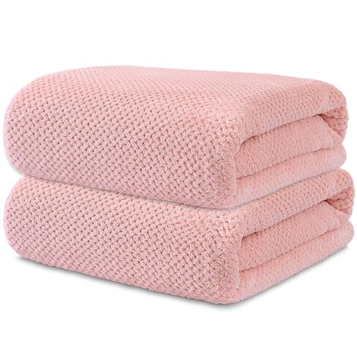Wuwahold 2er-Pack Badetuch-Set, größere Größe, Waffel-Badetuch-Set, super weich, sehr saugfähig, langlebig, schnell trocknend, Handtücher für Badezimmer, Fitnessstudio, Spa, Yoga (2 Stück 68,6 x 139,7 von Wuwahold