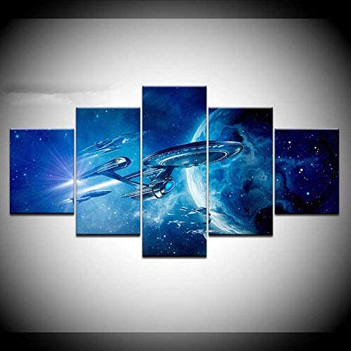 Wuwenw Modulare Malerei Leinwand Wandkunst Bilder Home Decoration 5 Stück Star Trek Space Ufo Landschaft Wohnzimmer Moderne Plakatrahmen, 16X24 / 32/40 Zoll, Ohne Rahmen Wuwenw Modulare Malerei Leinwand Wandkunst Bilder Home Decoration 5 Stück Star Trek Space Ufo Landschaft Wohnzimmer Moderne Plakatrahmen, 16X24 / 32/40 Zoll, Ohne Rahmen von Wuwenw