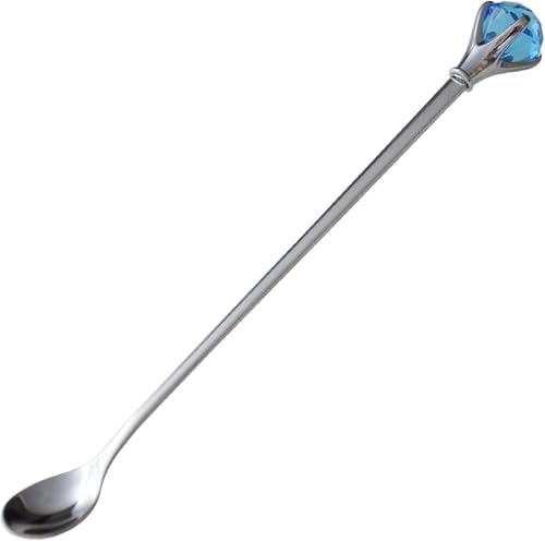 Wuxiuxiu Teelöffel mit langem Griff, Edelstahl, Kaffee-Rührlöffel, Sand, Eislöffel, Dessertlöffel von Wuxiuxiu