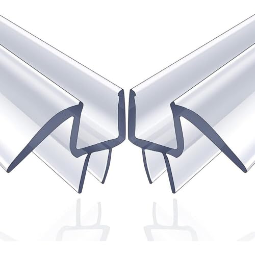 2 Stück 100cm Duschdichtung für Glastüren 6-12mm Transparent Wasserabweiser PVC mit Gummilippen (8mm) von Wuyangcun