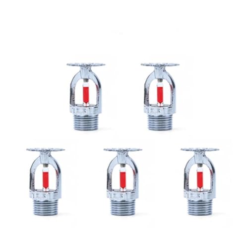 5 x Feuer-Sprinklerkopf, 68 °C, aufrechter Sprinklerkopf, Wassersprühkopf, schnelle Reaktion, 1,27 cm Gewinde für Zuhause/Gewerbe/Wohngebäude (Daunensprüh) von Wuyangcun