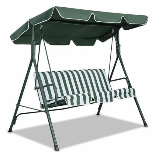 Ersatzbezug für Schaukelstuhl, 3-Sitzer, Gartenschaukelsitz, Überdachung, wasserdicht, winddicht, strapazierfähig, reißfest, Gartenhängematte, Abdeckung für Outdoor-Gartenmöbel (grün) von Wuyangcun