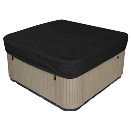 Quadratische Whirlpool-Abdeckung, 210D Oxford, wasserdicht, staubdicht, isoliert, Terrassenmöbel-Abdeckung für Spa-Pools (Schwarz, 218 x 218 x 30 cm) von Wuyangcun