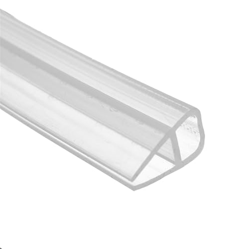 Transparente U-förmige Glas-Duschtürdichtung aus Silikongummi, biegsam, faltbar, 2 m Länge, 6–12 mm Dicke, geeignet für 90° zwischen zwei Glasecken (10 mm) von Wuyangcun