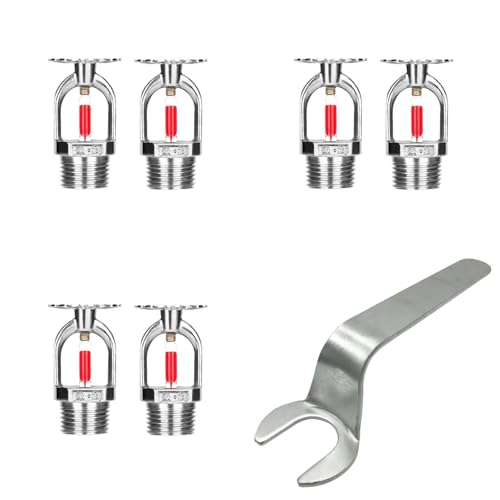 Wuyangcun 6 Stück Feuer Sprinklerkopf mit einem Schraubenschlüssel 68 ℃/155 ℉ automatisches Sprinklersystem Wasserspray Kupfer Wuyangcun 6 Stück Feuer Sprinklerkopf mit einem Schraubenschlüssel 68 ℃/155 ℉ automatisches Sprinklersystem Wasserspray Kupfer von Wuyangcun