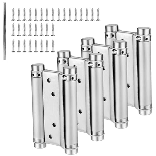 Wuyangcun Doppelfedertürscharniere, 4 Stück, Edelstahl, robust, selbstschließend, ideal für Schwingtüren, Limousinentore, Stangentore (11,9 cm) von Wuyangcun