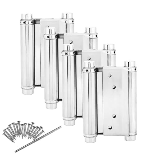 Wuyangcun Doppelfedertürscharniere, 4 Stück, Edelstahl, robust, selbstschließend, ideal für Schwingtüren, Limousinentore, Stangentore (14,5 cm) von Wuyangcun