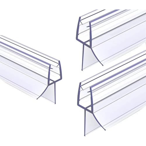 Wuyangcun Duschdichtung 3x50cm Duschkabine Dichtungen für Glastür PVC Ersatzdichtung Duschlippe Schwallschutz Transparent (Glasstärke: 12mm) von Wuyangcun