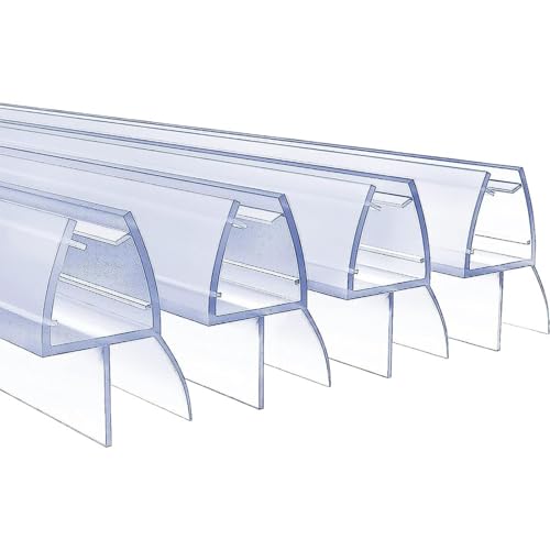 Wuyangcun Duschdichtung 4x50cm Duschtürdichtung Ersatzdichtung für Glastür Wasserdichtung PVC Dichtung Schwallschutz Transparent (Glasstärke: 12mm) von Wuyangcun