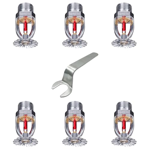 Wuyangcun Pendent Brandsprinklerköpfe, 6 Stück, DN15, 1,27 cm, NPT, 68 °C, automatische Feuerunterdrückung mit Universalschlüssel Wuyangcun Pendent Brandsprinklerköpfe, 6 Stück, DN15, 1,27 cm, NPT, 68 °C, automatische Feuerunterdrückung mit Universalschlüssel von Wuyangcun