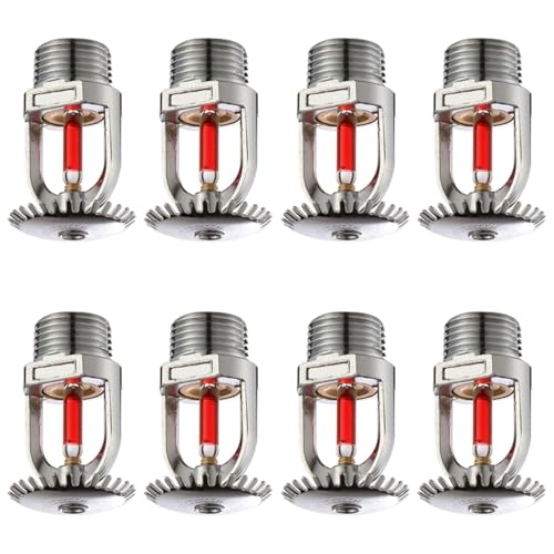 Wuyangcun Sprinklerkopf, 8 Stück, 68 °C, Aktivierung, 1,9 cm DN20, Messing, verchromt, Sprinklerkopf für Zuhause, Wohnen (aufrecht) von Wuyangcun