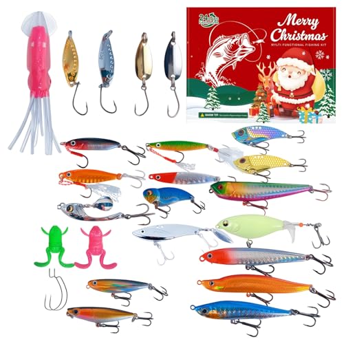 Angel Adventskalender 2025 für Männer, 24 Tage Weihnachts Adventskalender mit Angel Köder Set, Fishing Adventskalenders Überraschungsgeschenke für Erwachsene, Jugendliche und Jungens Angel Adventskalender 2025 für Männer, 24 Tage Weihnachts Adventskalender mit Angel Köder Set, Fishing Adventskalenders Überraschungsgeschenke für Erwachsene, Jugendliche und Jungens von Wuyooprt