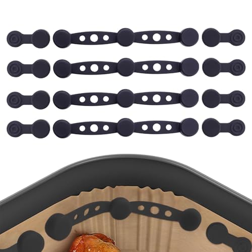 Luftfritteusen Magnet Silikonschnalle, Magnet Silikon Schnalle Set für Airfryer Backpapier, Magnetische Silikonschnalle für Allen Heißluftfritteuse, zum Festhalten von Luftfritteusen Pergamentpapier von Wuyooprt