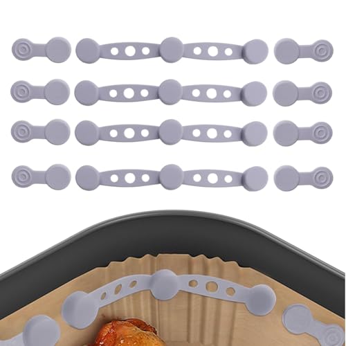 Luftfritteusen Magnet Silikonschnalle, Magnet Silikon Schnalle Set für Airfryer Backpapier, Magnetische Silikonschnalle für Allen Heißluftfritteuse, zum Festhalten von Luftfritteusen Pergamentpapier von Wuyooprt
