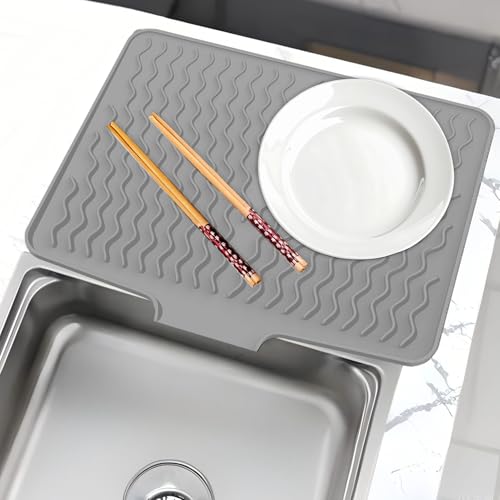 No Spill Silikon-Arbeitsplattenschoner – 40 x 32,5 cm Silikon-Abtropfmatte – hitzebeständige und rutschfeste Matte für tropffreies Trocknen – faltbare Abtropfmatte für Küchentheke, Spüle, Tisch No Spill Silikon-Arbeitsplattenschoner – 40 x 32,5 cm Silikon-Abtropfmatte – hitzebeständige und rutschfeste Matte für tropffreies Trocknen – faltbare Abtropfmatte für Küchentheke, Spüle, Tisch von Wuyooprt