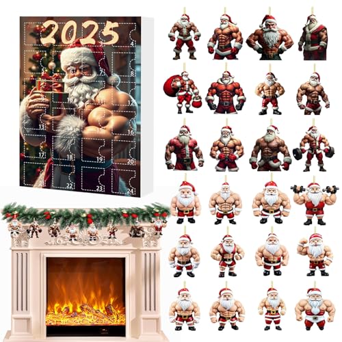 Wuyooprt 2025 Adventskalender - 24 Tage 2D Acryl Bodybuilder Santa Ornament Countdown Kalender für Kinder | Liebevoller Weihnachtsschmuck Geschenk Für Kinder Erwachsene Familie Freunde Wuyooprt 2025 Adventskalender - 24 Tage 2D Acryl Bodybuilder Santa Ornament Countdown Kalender für Kinder | Liebevoller Weihnachtsschmuck Geschenk Für Kinder Erwachsene Familie Freunde von Wuyooprt