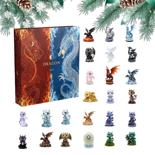 Wuyooprt Weihnachtskalender Advent - Süßer Mittelpunkt 2D 2025 - Drache Schreibtischdekoration Kalender Advent | Für Indoor Schreibtisch Vitrine Schlafzimmer Eingangsbereich Kinder Erwachsene von Wuyooprt