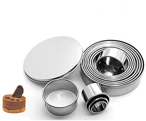 12 Stück Keksausstecher Set Runde Keksform Edelstahl Mousse Kreis Set DIY Kuchen Werkzeuge von Wuyue Hua