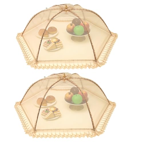 2pcs70x70cm große Premium-Abdeckhaube aus Netzstoff, für Lebensmittel, Zelt-Regenschirm, wiederverwendbar und faltbar, für Picknicks, Netz, Lebensmittelabdeckungen halten Fliegen von Wuyue Hua