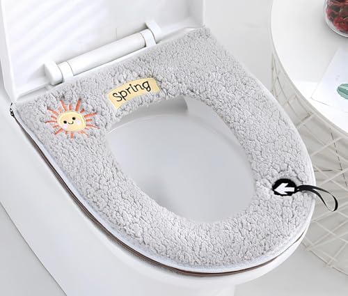 2 x WC-Sitze, weiches Toilettensitzkissen mit Aufhängeschlaufe, Badezimmer, weich und warm, waschbar, WC-Sitzbezüge von Wuyue Hua