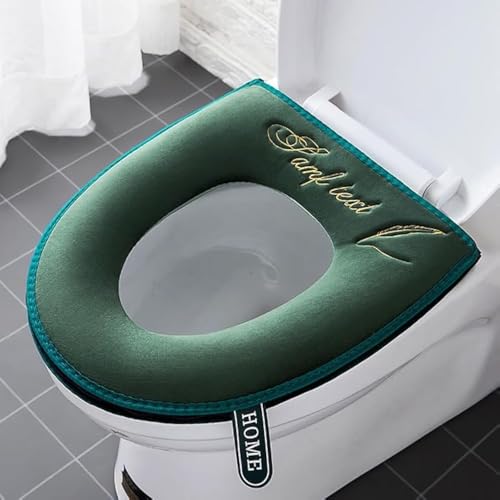 2 Stück dickere Badezimmer weiche Toilettensitzbezug Pad mit Griff Toilettendeckel Abdeckung Kissen Weich Dicker Waschbar Passt Alle Oval Toilettensitze Grün 2 Stück dickere Badezimmer weiche Toilettensitzbezug Pad mit Griff Toilettendeckel Abdeckung Kissen Weich Dicker Waschbar Passt Alle Oval Toilettensitze Grün von Wuyue Hua