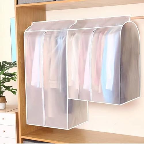 2 Stück Staubschutzhülle mit Reißverschluss, wasserdicht, Kleideraufbewahrung, Kleiderschrank, Anzug, Taschen, Kleiderbügel, Staubbeutel, Hängeorganizer von Wuyue Hua