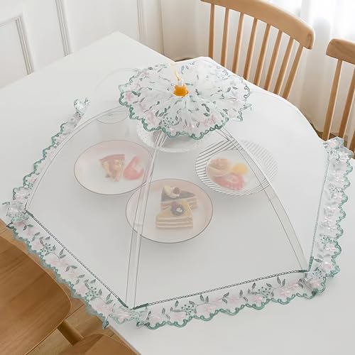 80cmGroßer Premium Pop-Up Mesh Screen Food Cover Zelt Regenschirm, wiederverwendbare und zusammenklappbare Picknick Food Covers im Freien Mesh, Net Food Covers halten Fliegen, Moskitos fern von Wuyue Hua