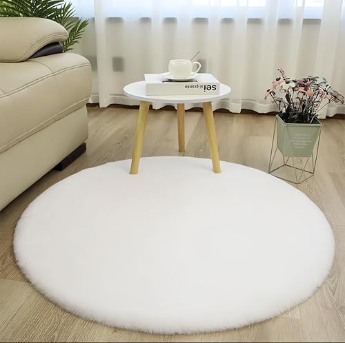Kaninchen-Plüschteppich, geeignet für den Einsatz als Wohnzimmer, Schlafzimmer, Nachttisch, Erkerfenster-Matte und Sofadecke (weiß, 80) von Wuyue Hua