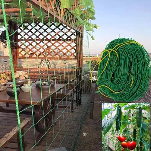 Rankgitternetz, Garten-Rankgitter für Kletterpflanzen, Tomaten, 27 Stränge Nylon & 10,2 x 10,2 cm Netz, Wachstumsnetz für Reben, Obst, Gemüse, Trauben, Bohnen, Erbsen von Wuyue Hua