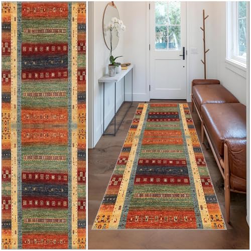 Wuzqju Teppich Läufer Flur 40 x 70 cm rutschfest Flur Teppich Läufer Küchenteppich Vintage Teppich Läufer Flur Waschbar Küchenteppich für Flur Küche Schlafzimmer Anpassbar Teppichläufer Meterware von Wuzqju