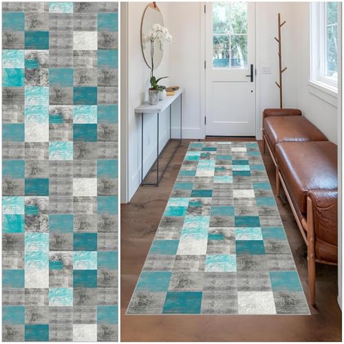 Wuzqju Teppich Läufer Flur 50 x 130 cm rutschfest Flur Teppich Läufer Küchenteppich Vintage Teppich Läufer Flur Waschbar Küchenteppich für Flur Küche Schlafzimmer Anpassbar Teppichläufer Meterware von Wuzqju