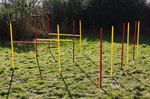 Wuzzmann Agility-ÜBUNGS-HÜRDEN/Slalom-STANGEN-Set IN ROT/GELB von Wuzzmann