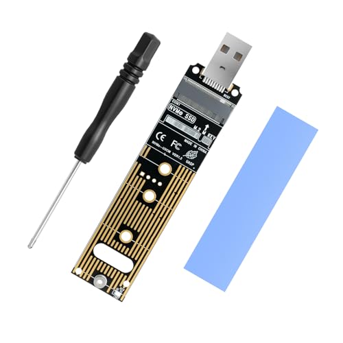Wvoillty M.2 NVMe zu USB C 10Gbps Adapter,USB 3.1 Gehäuse für PCIe NVMe SSDs (M-Key, 2230/2242/2260/2280), UASP Unterstützung Externes SSD Laufwerk mit Aluminium Kühlkörper von Wvoillty