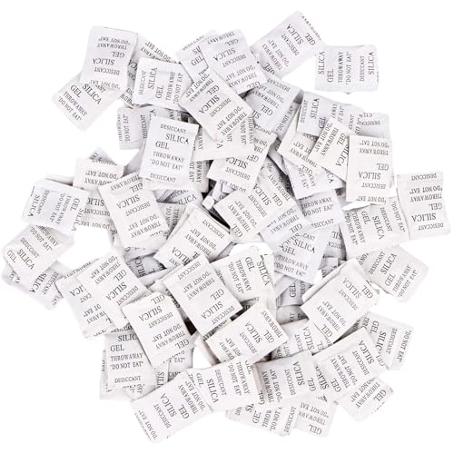 Beutel mit Trockenmittel, 200 Packungen x 1 g, Silicagel-Säckchen, Silica Gel Sachets Trockenmittel entziehen Feuchtigkeit, Dampf, Schimmel, Gerüche, Luftentfeuchter von Wvu & Wvo