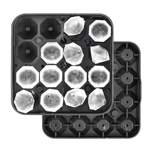 Eiswürfelform, Silikon eiswürfelbehälter mit deckel，Eiswürfelbehälter mit 16-diamantene, für Whisky, Cocktails, Babynahrung, wiederverwendbar von Wvu & Wvo