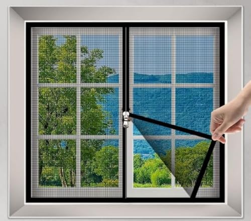 Selbstklebendes moskitonetz fenster,Fliegengitter Balkontür Magnet Insektenschutz,hält Käfer,Fliegen,Mücken Draußen Schwarz von Wvu & Wvo