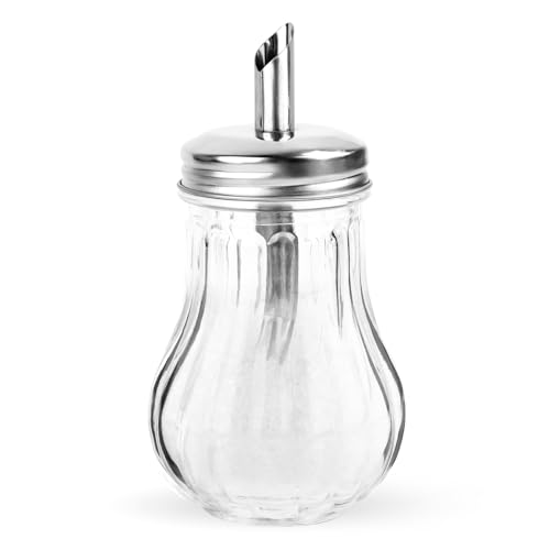 Wvu & Wvo Zuckerstreuer aus Glas | 1 Sück 200ML Zuckerspender | hochwertiger Eingießer | Für Restaurant und Kaffeebar Küchenutensilien verschiedene Anlässe von Wvu & Wvo