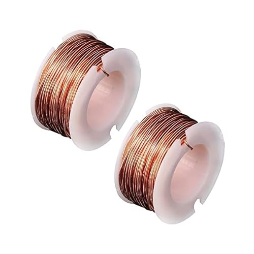 0,5 mmx10m Kupferdraht, Hochleitfähiger Kupferlackdraht, Kupferkabel, Copper Wire,Isolierter Magnetdraht für Elektromagnet-Motormodelle,Transformatoren und Handwerksprojekte (2 PC) von Wvxilyr