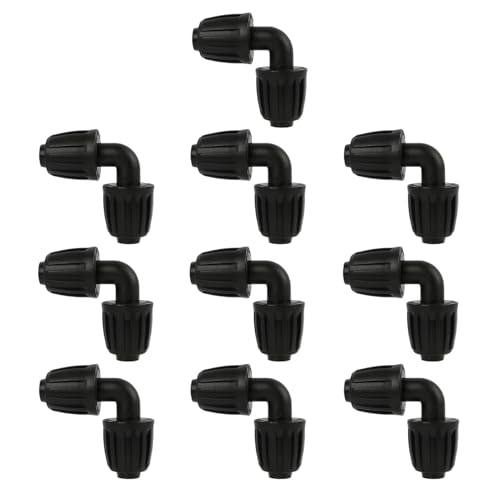 10 Stück Micro-Drip-System L-Stück 16 mm, Bewässerung Verbinder, Tropfbewässerungsarmaturen,Tropfbewässerungsarmaturen, Tropfrohr Widerhakenverbinder für Gartenbewässerungssystem (Ellenbogen) von Wvxilyr