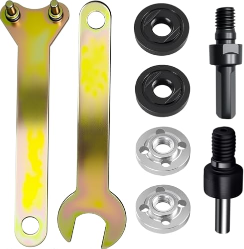 8 Stück 125mm Winkelschleifer Zubehör, Handbohrmaschine Conversion Rod Connecting Adapter Set, inklusive Flex Schlüssel und Flanschschlüssel, für Schleif- und Schneidarbeiten 8 Stück 125mm Winkelschleifer Zubehör, Handbohrmaschine Conversion Rod Connecting Adapter Set, inklusive Flex Schlüssel und Flanschschlüssel, für Schleif- und Schneidarbeiten von Wvxilyr
