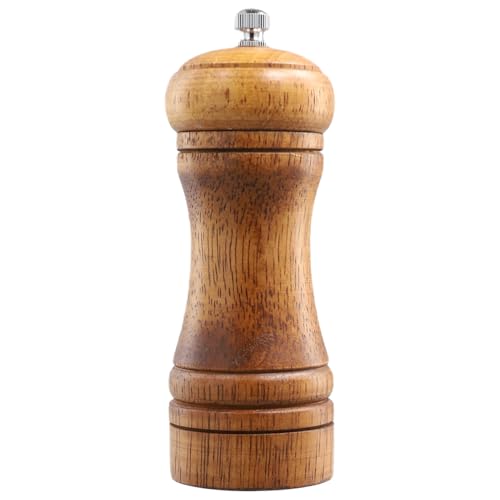 Salz und Pfeffermühle aus Holz, Manuelle Multifunktion Salz Pfefferstreuer Grinder, Manuelle Gewürzmühle mit Einstellbarer Grobheit, Multifunktionaler Grinder für Pfeffer, Salz und Chili ﻿ von Wvxilyr