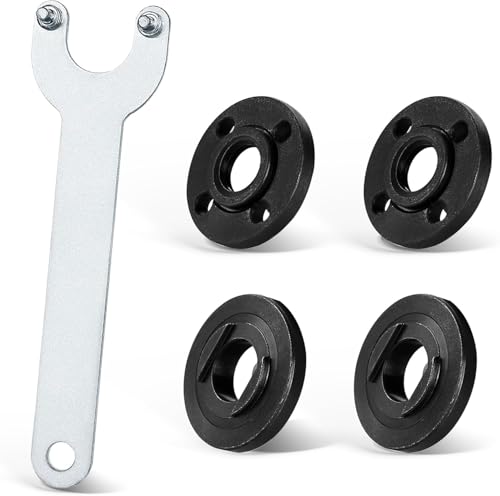 Winkelschleifer Zubehör 125mm Set mit Y-förmigem Schraubenschlüssel, Winkelschleifmutter, Flanschschlüssel und 4 Flanschen, Universeller Winkelschleifer Schlüssel für sicheren und effizienten Einsatz Winkelschleifer Zubehör 125mm Set mit Y-förmigem Schraubenschlüssel, Winkelschleifmutter, Flanschschlüssel und 4 Flanschen, Universeller Winkelschleifer Schlüssel für sicheren und effizienten Einsatz von Wvxilyr